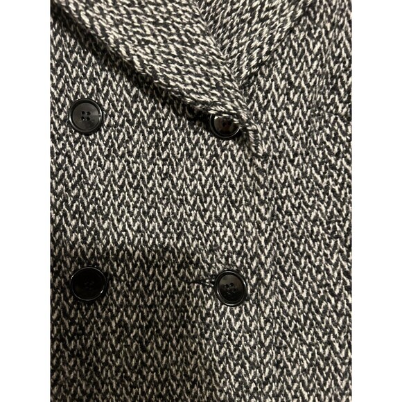 Vintage Paul Levy Trench Coat Womens Gray Wool Herringbone Jacket Size 10 - Picture 5 of 15